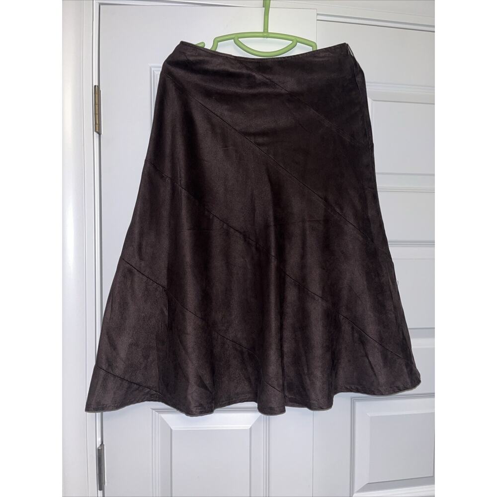East 5th Women's Classic Brown Suede Maxi Skirt Size 6 Classic Staple E11